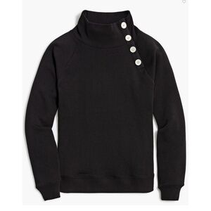 J.Crew Factory Women's Black Tartan Wide Button-collar Sweatshirt Size Large